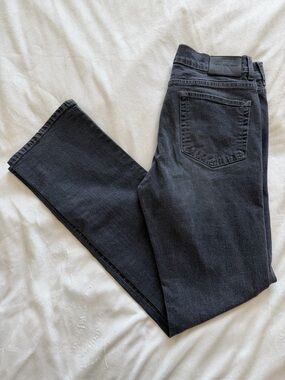 Calvin Klein Gray Denim Straight Leg Jeans with Logo Patch